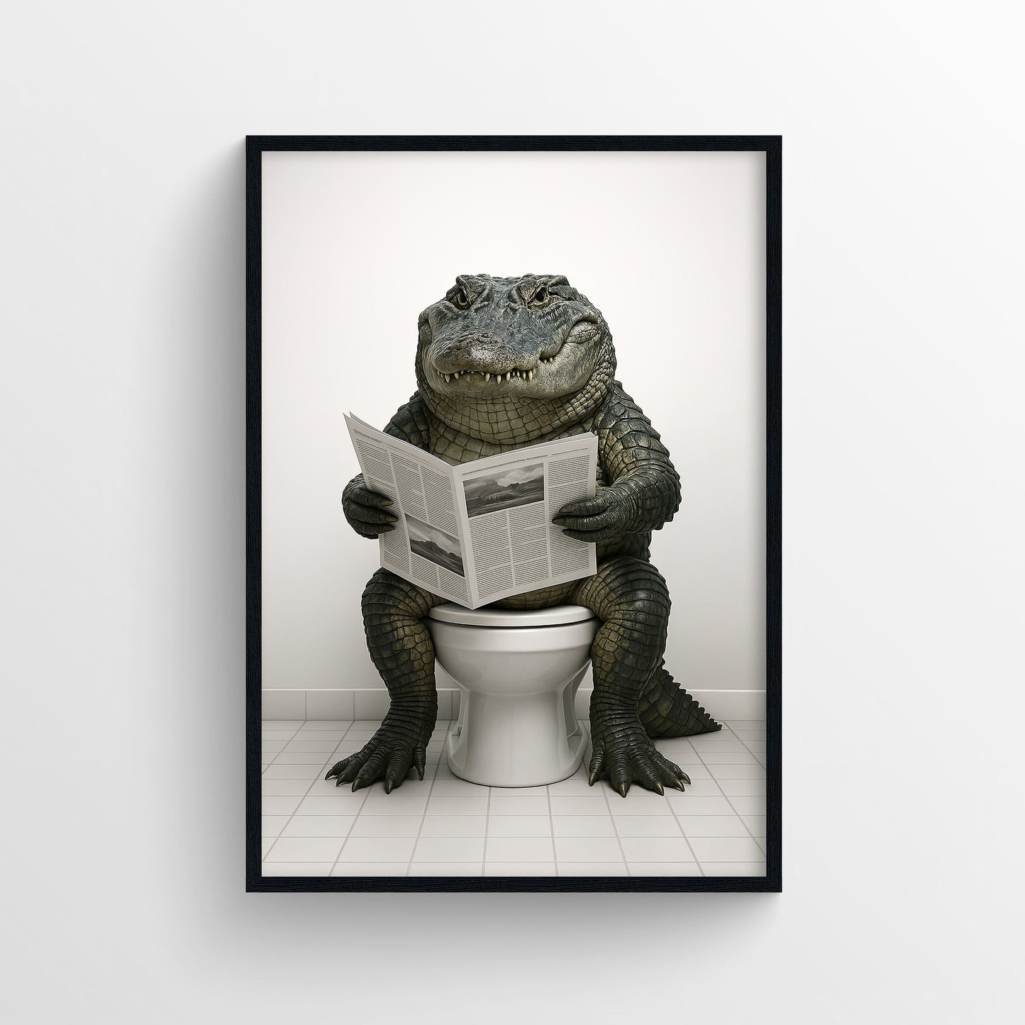 Alligator Animal Bathroom Toilet Poster