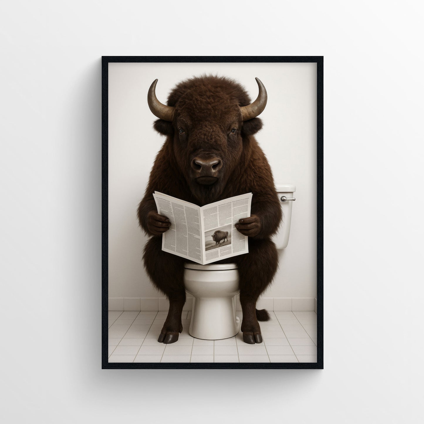 Bison Animal Bathroom Toilet Poster