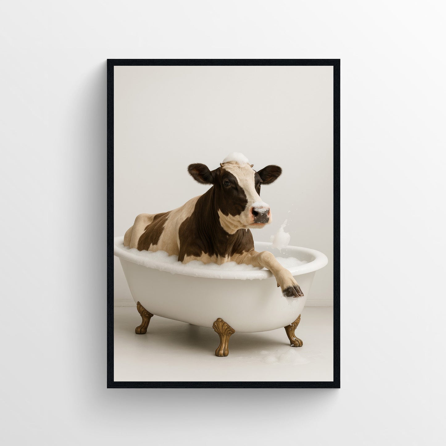 Cow Animal Bathroom Tub Poster