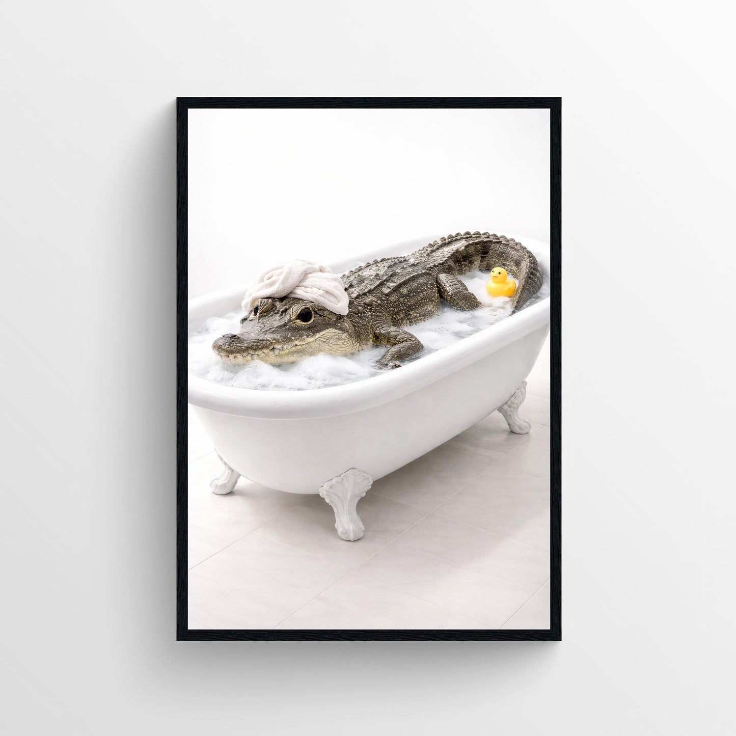 Crocodile Animal Bathroom Tub Poster