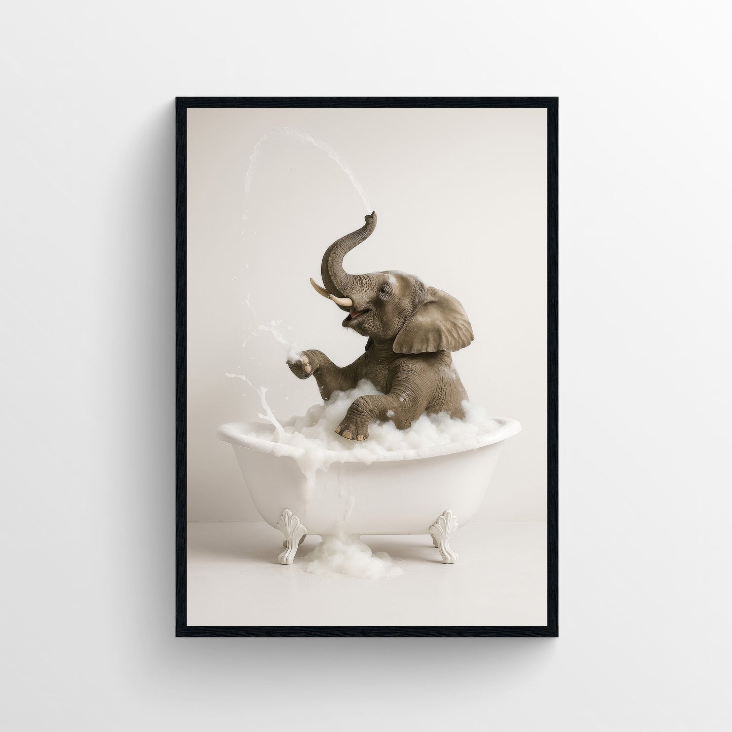 Elephant Animal Bathroom Tub Poster