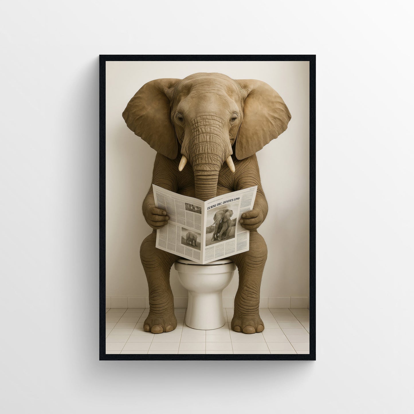 Elephant Animal Bathroom Toilet Poster