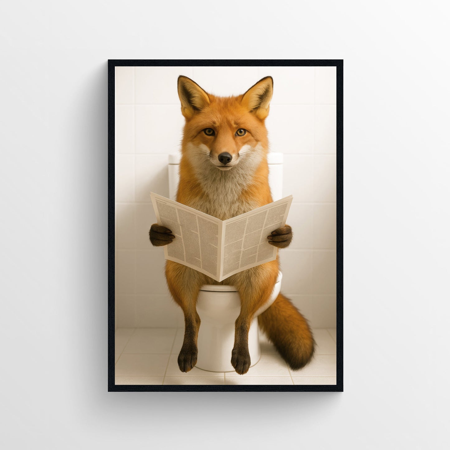 Fox Animal Bathroom Toilet Poster