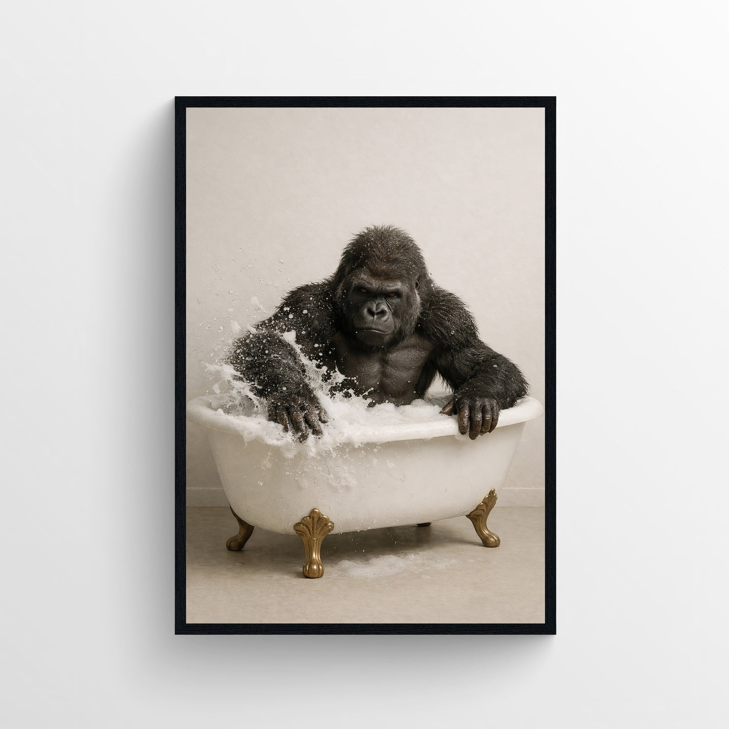 Gorilla Animal Bathroom Tub Poster