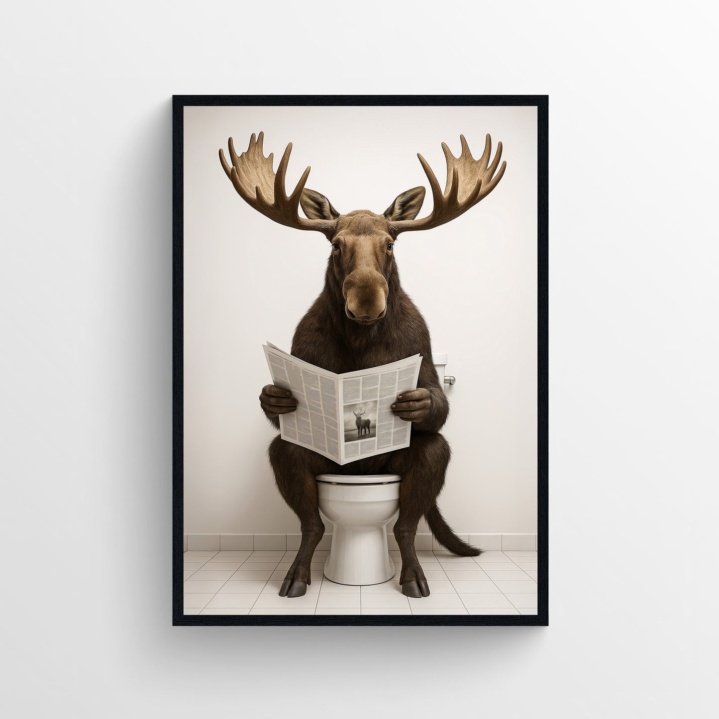 Moose Animal Bathroom Toilet Poster