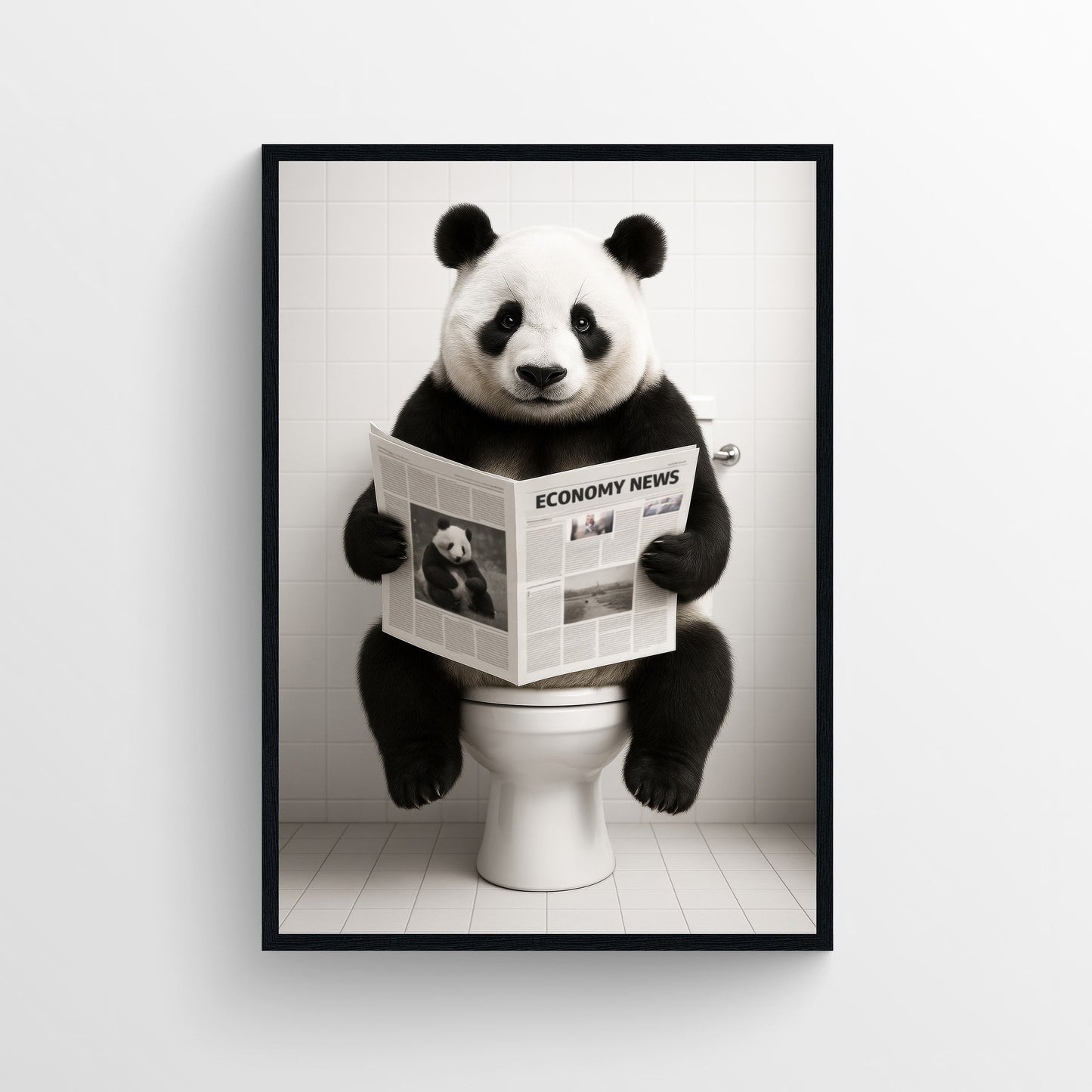 Panda Animal Bathroom Toilet Poster