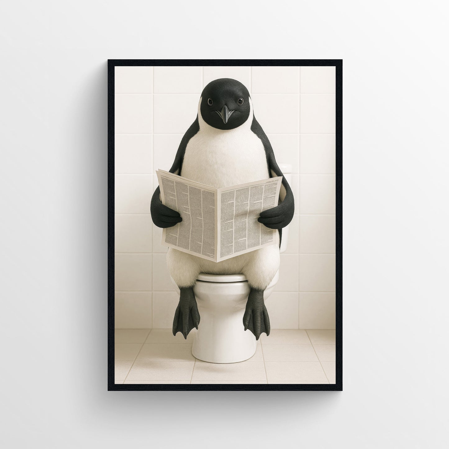 Penguin Animal Bathroom Toilet Poster