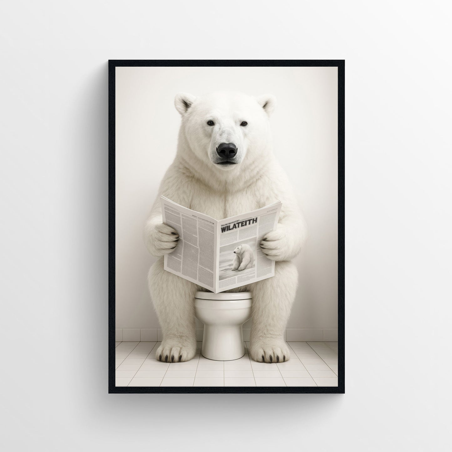 Polar Bear Animal Bathroom Toilet Poster