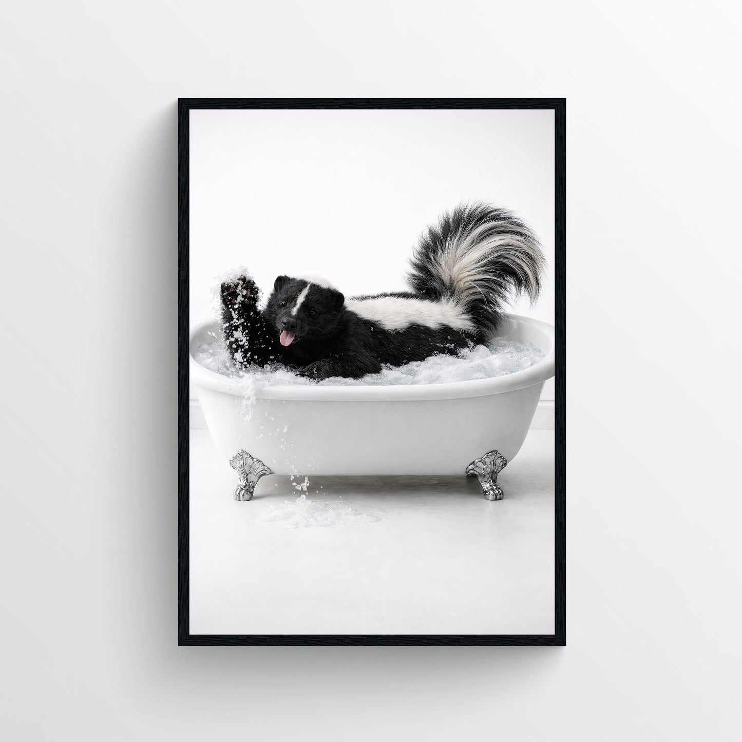 Skunk Animal Bathroom Tub Poster