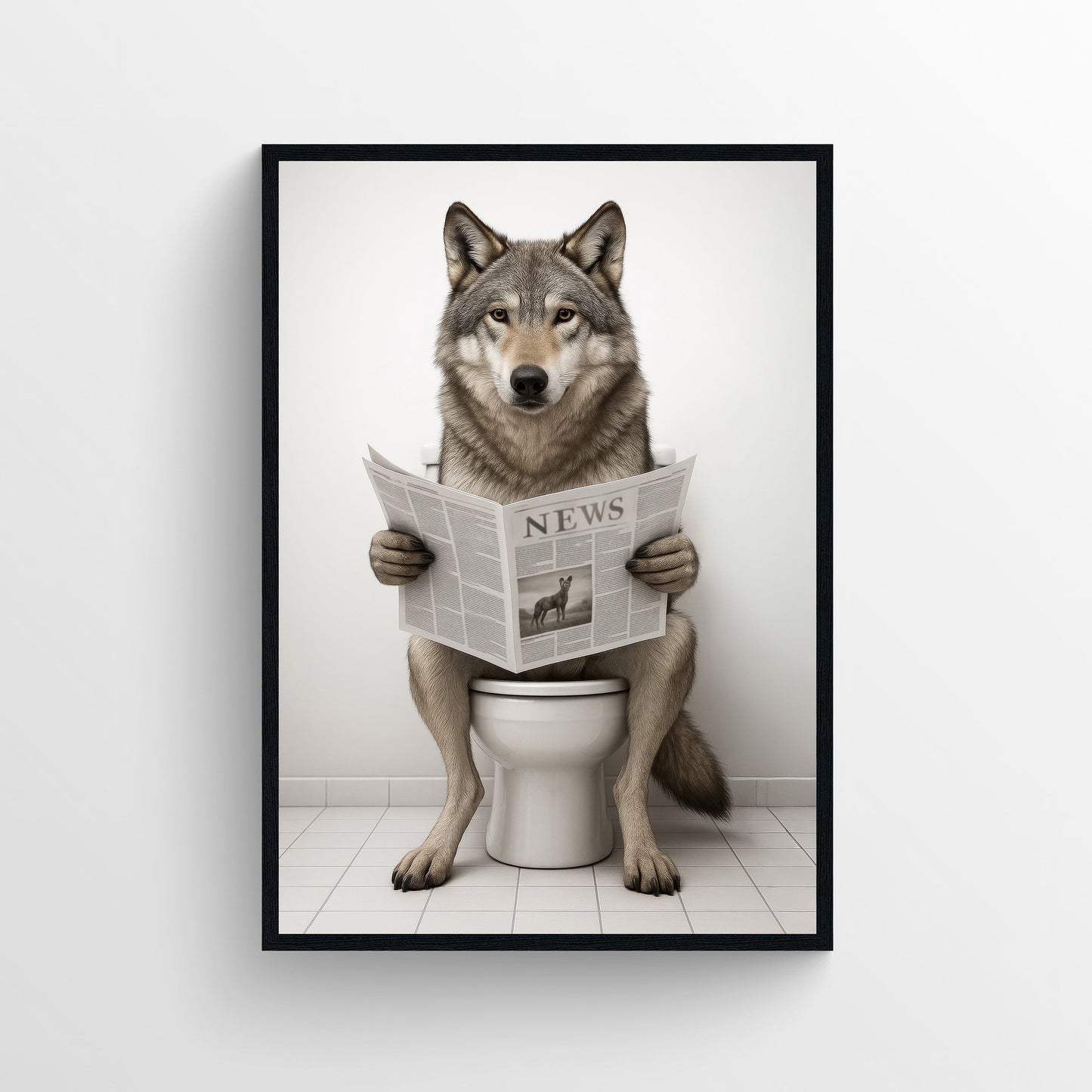 Wolf Animal Bathroom Toilet Poster