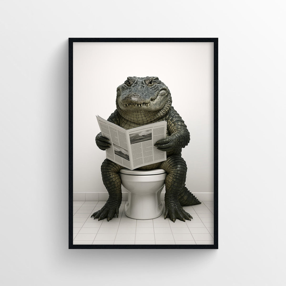 Alligator Animal Bathroom Toilet Poster - AthleteFlags