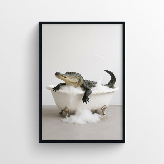 Alligator Animal Bathroom Tub Poster