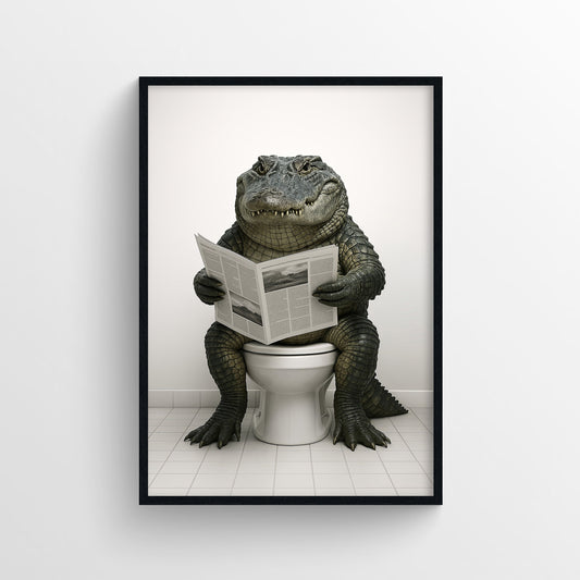 Alligator Animal Bathroom Toilet Poster