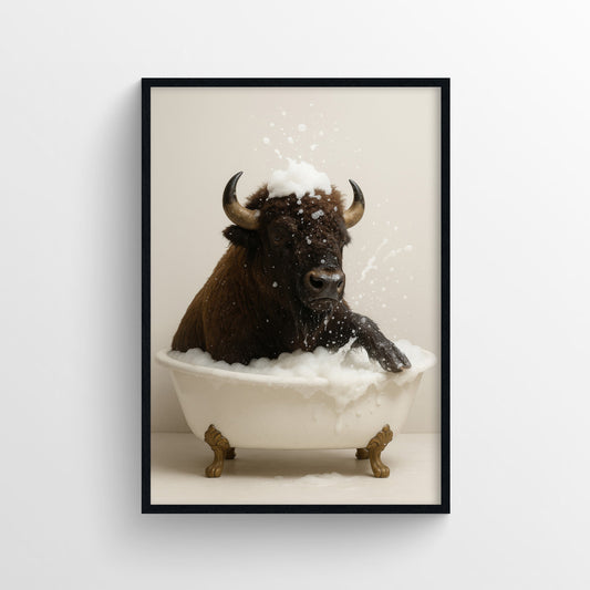 Bison Animal Bathroom Tub Poster