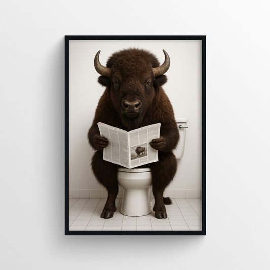 Bison Animal Bathroom Toilet Poster