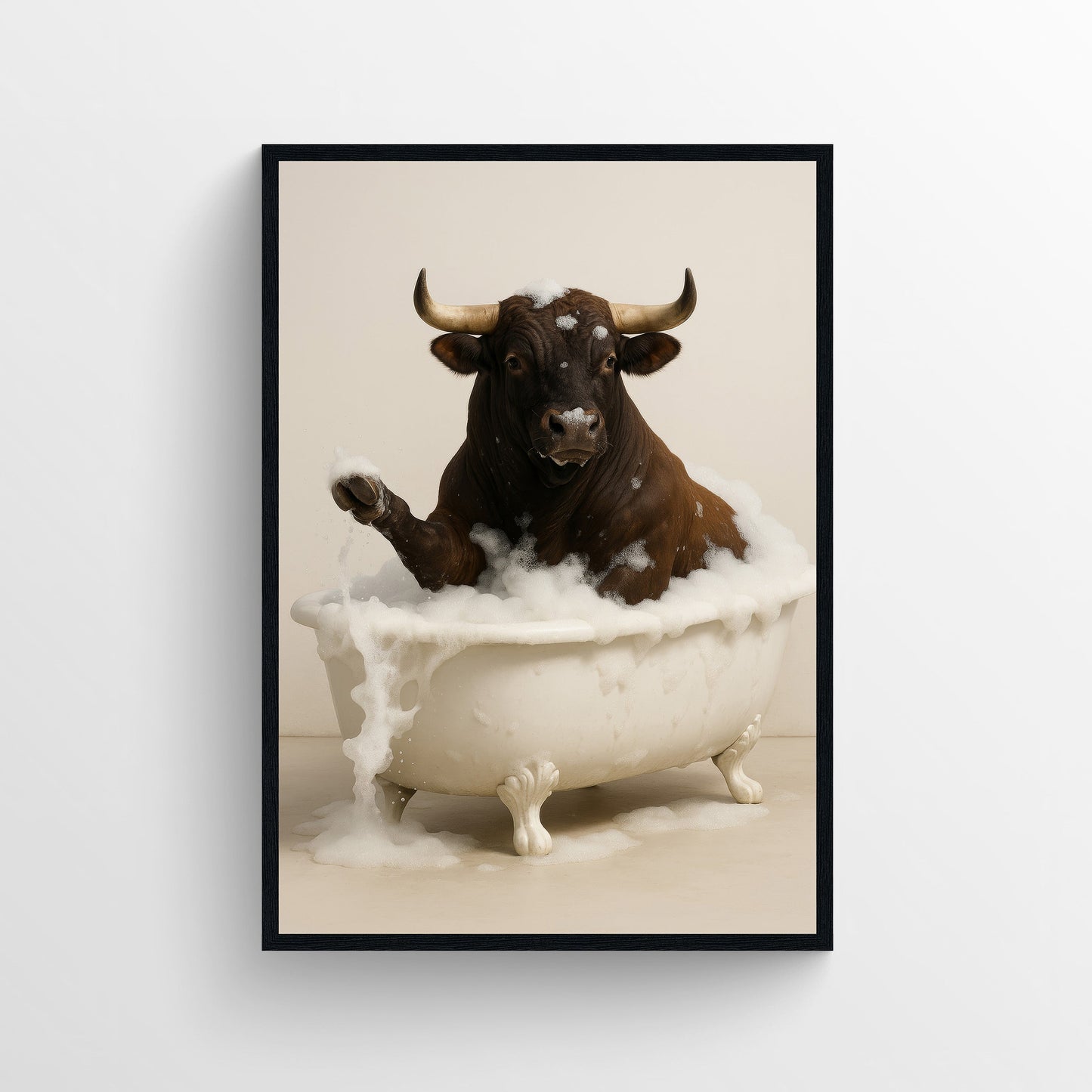 Bull Animal Bathroom Tub Poster