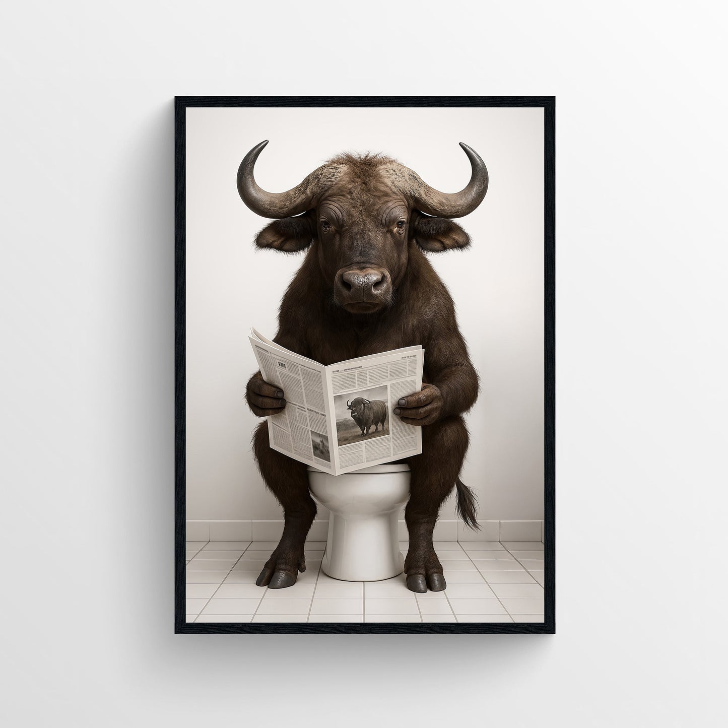 Bull Animal Bathroom Toilet Poster