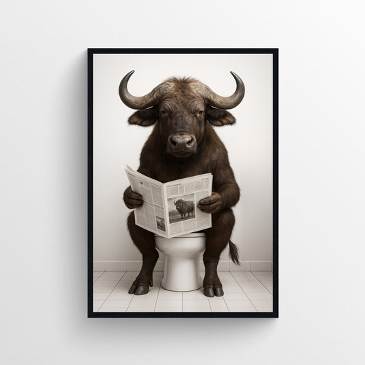 Bull Animal Bathroom Toilet Poster