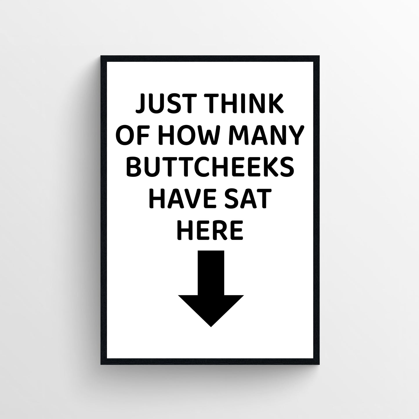 Buttcheek Math Bathroom Poster