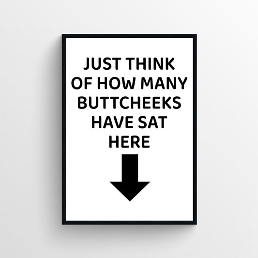 Buttcheek Math Bathroom Poster