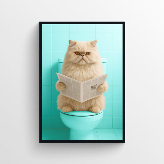 Cat - Persian Animal Bathroom Toilet Poster