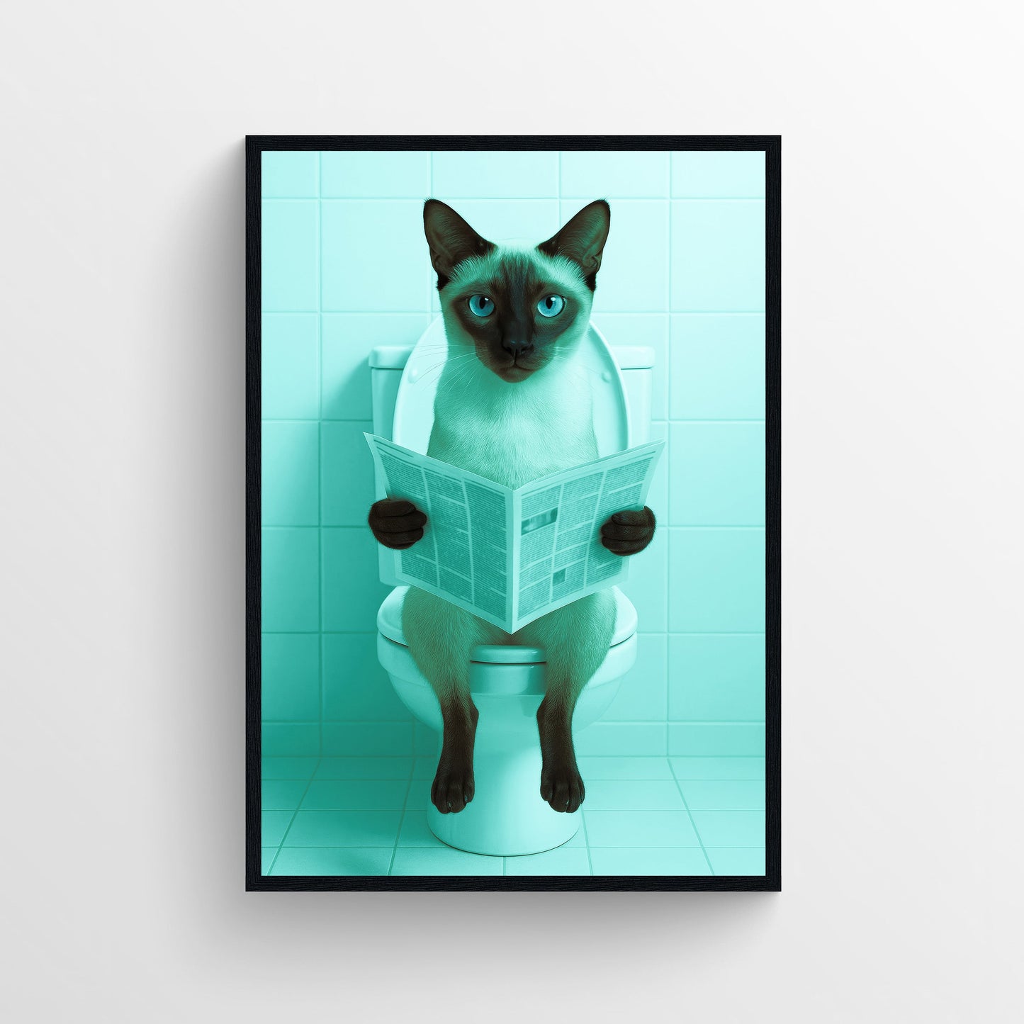 Cat - Siamese Animal Bathroom Toilet Poster