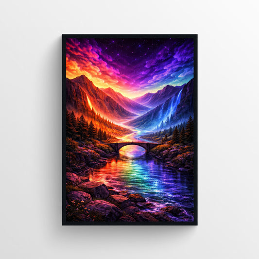 Chromatic Divide Trippy Poster