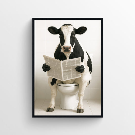 Cow Animal Bathroom Toilet Poster