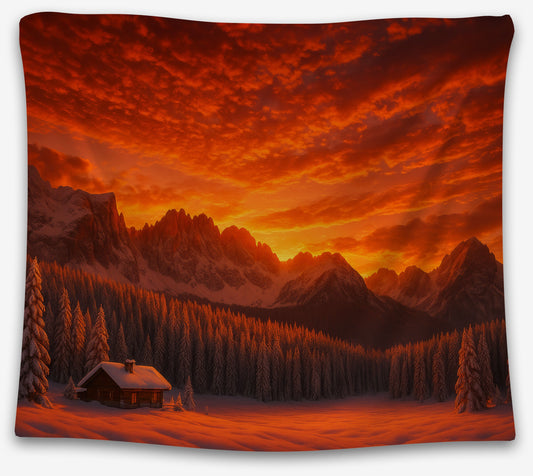 Crimson Hearth Tapestry