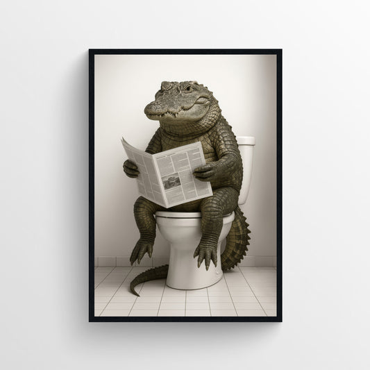 Crocodile Animal Bathroom Toilet Poster