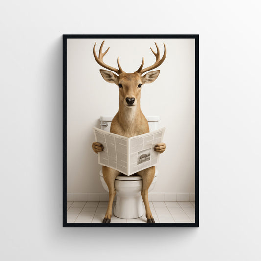 Deer Animal Bathroom Toilet Poster