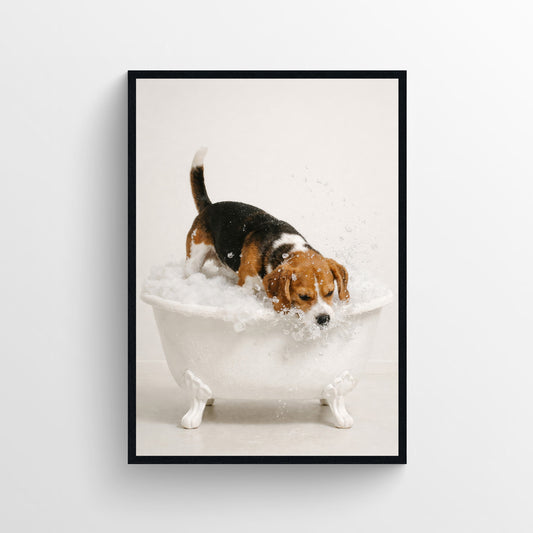 Dog - Beagle Animal Bathroom Tub Poster