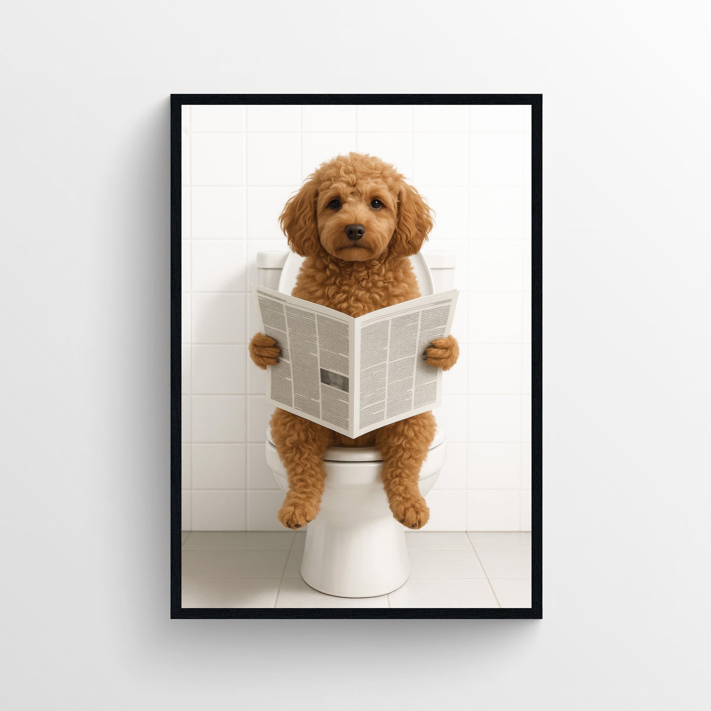 Dog - Cavapoo Animal Bathroom Toilet Poster