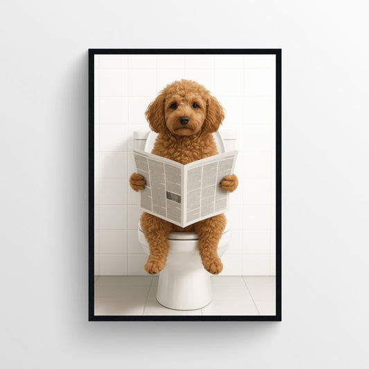 Dog - Cavapoo Animal Bathroom Toilet Poster