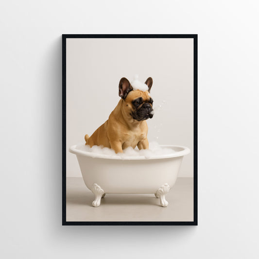 Dog - French Bulldog Animal Bathroom Tub Poster