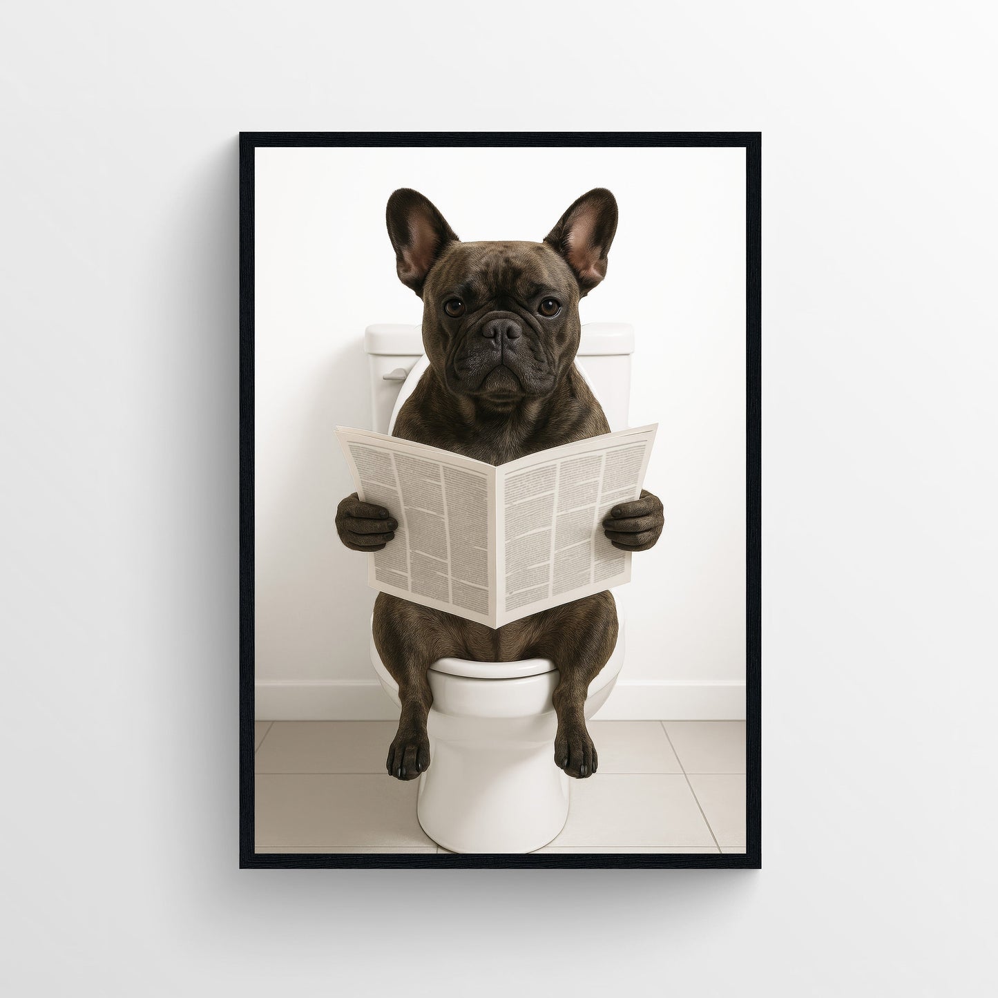 Dog - French Bulldog Animal Bathroom Toilet Poster