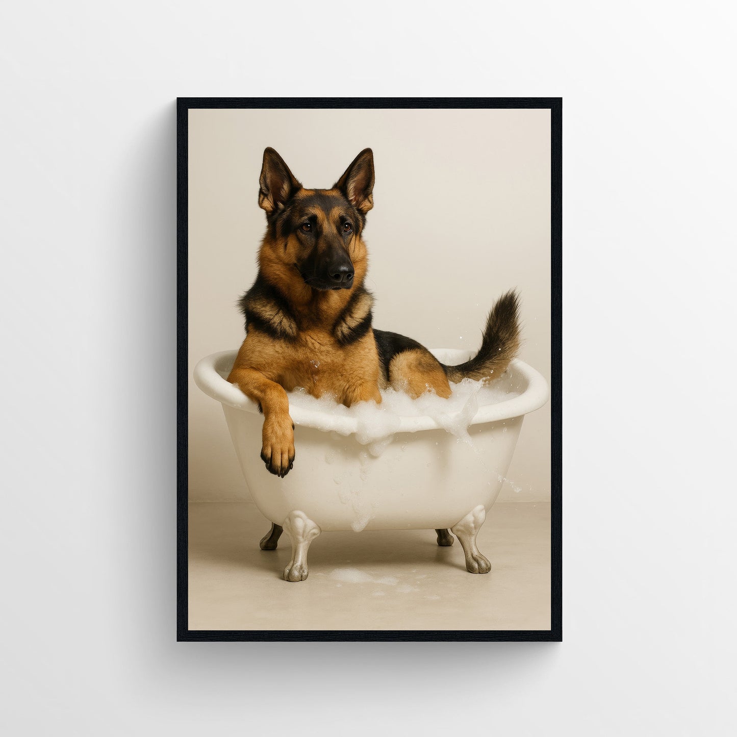Dog - German Shepherd Animal Bathroom Tub Poster