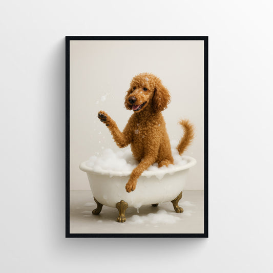 Dog - Poodle Animal Bathroom Tub Poster