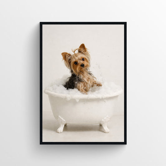 Dog - Yorkshire Terrier Animal Bathroom Tub Poster