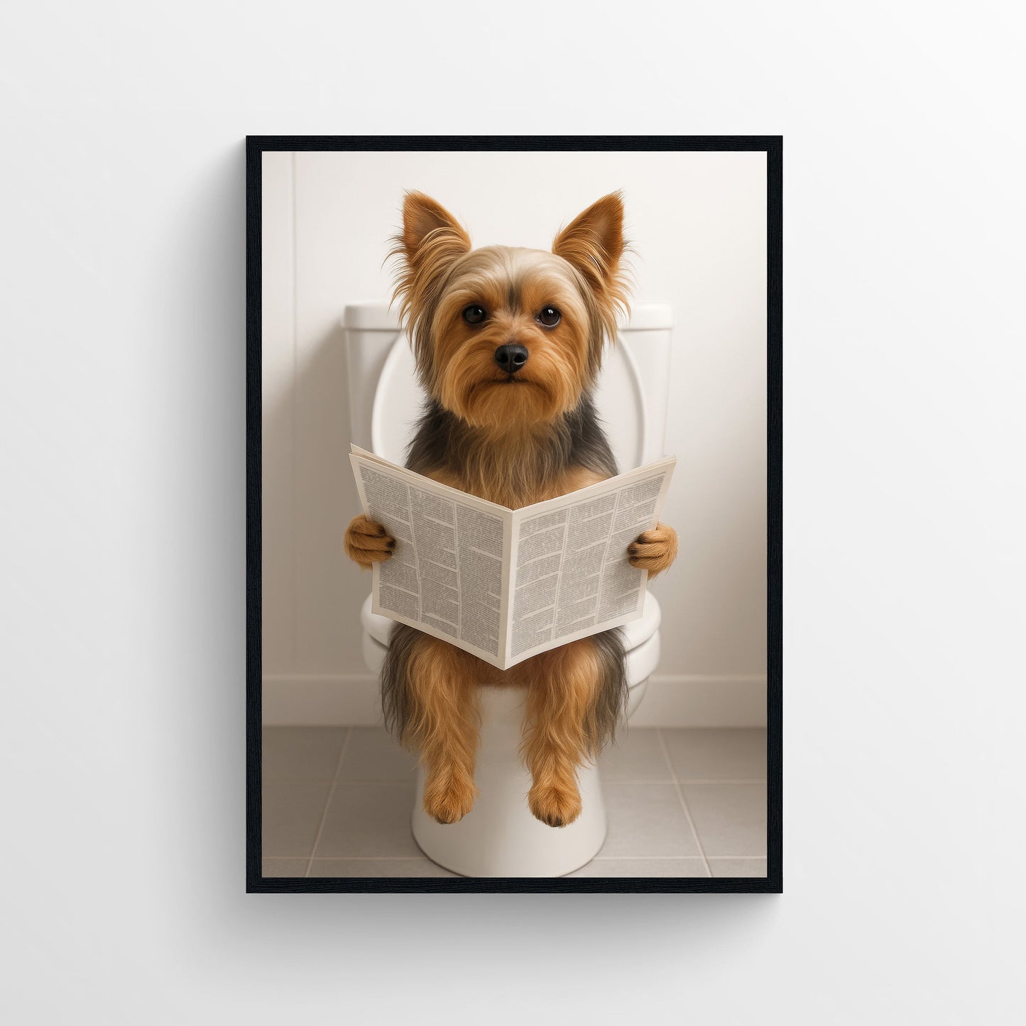 Dog - Yorkshire Terrier Animal Bathroom Toilet Poster