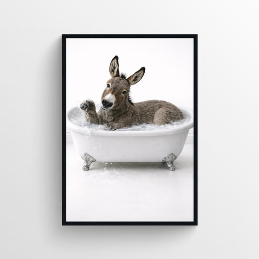 Donkey Animal Bathroom Tub Poster