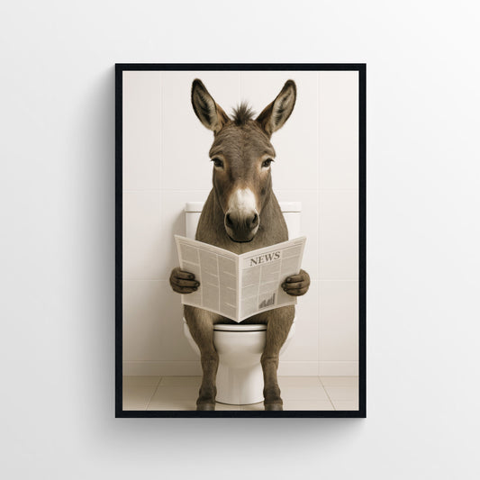Donkey Animal Bathroom Toilet Poster
