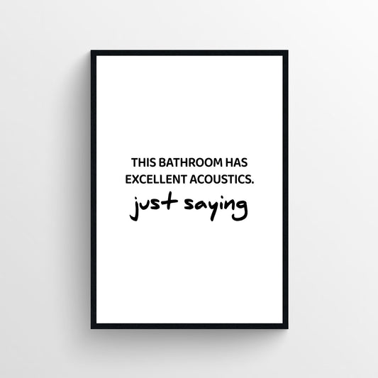 Excellent Acoustics Bathroom Poster