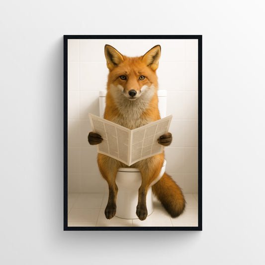 Fox Animal Bathroom Toilet Poster