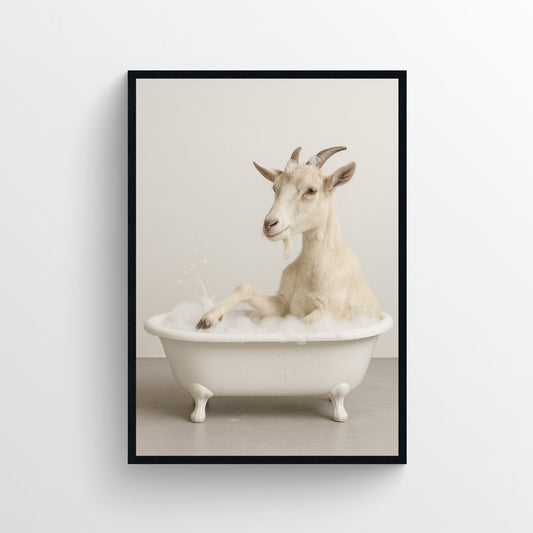 Goat Animal Bathroom Tub Poster