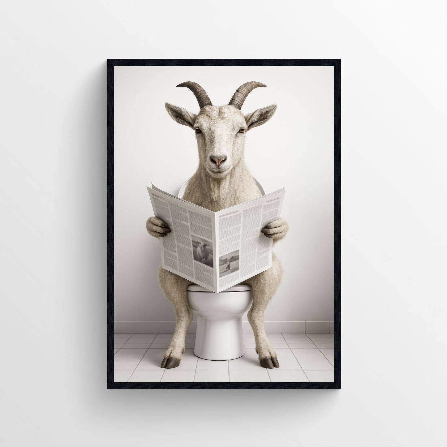 Goat Animal Bathroom Toilet Poster
