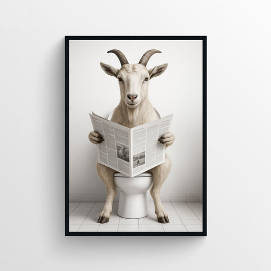 Goat Animal Bathroom Toilet Poster
