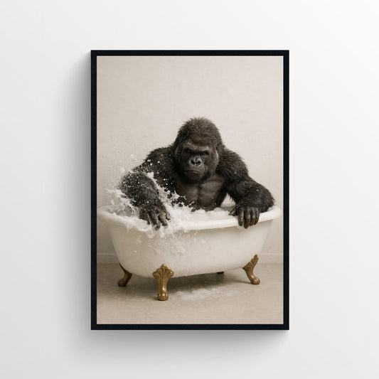 Gorilla Animal Bathroom Tub Poster