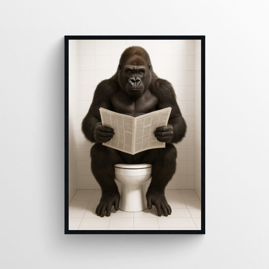 Gorilla Animal Bathroom Toilet Poster