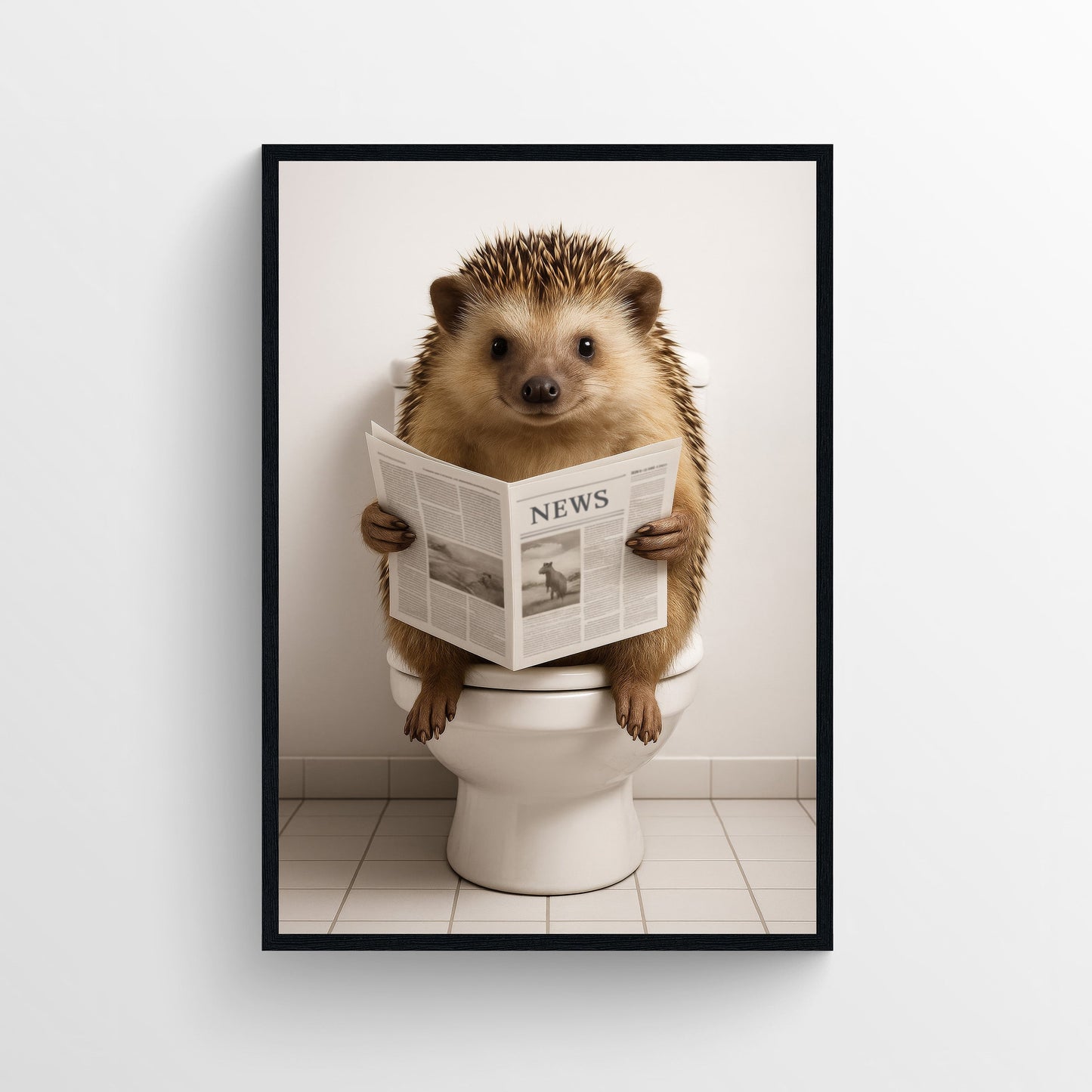 Hedgehog Animal Bathroom Toilet Poster